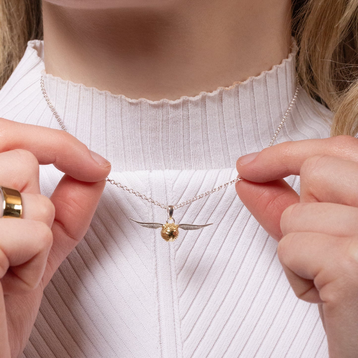Harry Potter Golden Snitch Necklace - Sterling Silver