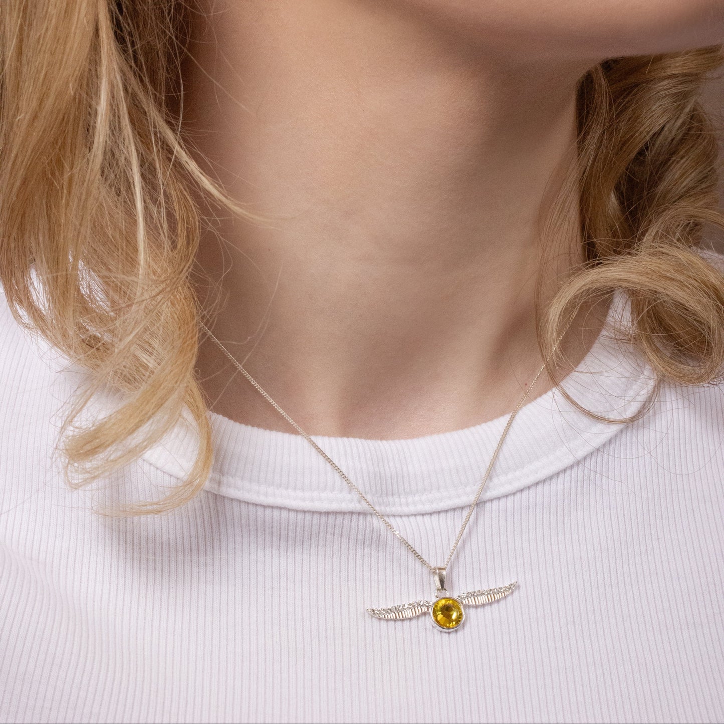 Harry Potter Golden Snitch Necklace - Sterling Silver With Crystals