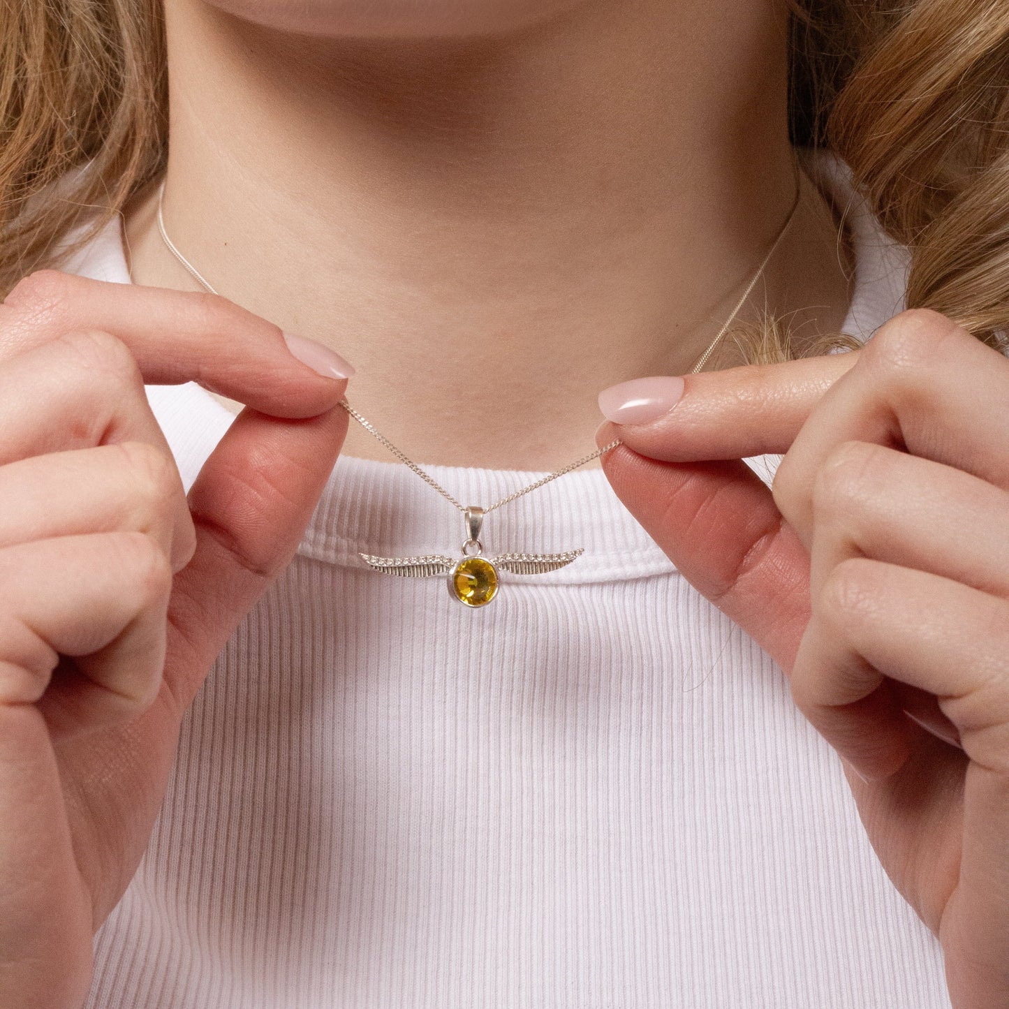 Harry Potter Golden Snitch Necklace - Sterling Silver With Crystals