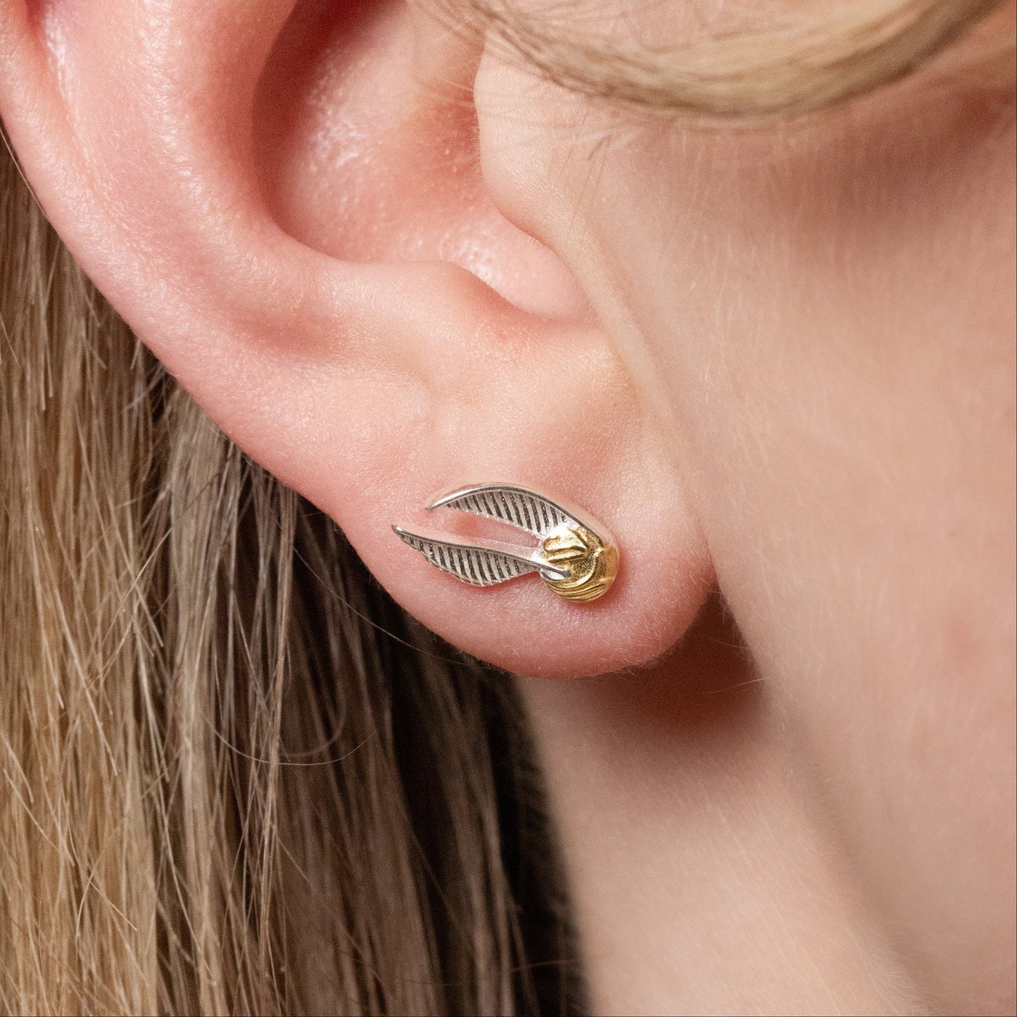 Harry Potter Golden Snitch Stud Earrings - Sterling Silver