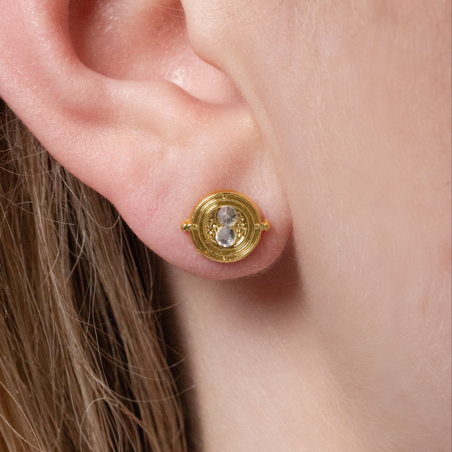 Harry Potter Gold Time Turner Stud Earrings