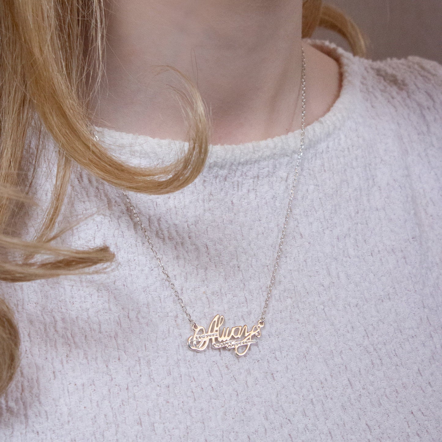 Harry Potter Always Necklace - Sterling Silver With Crystals