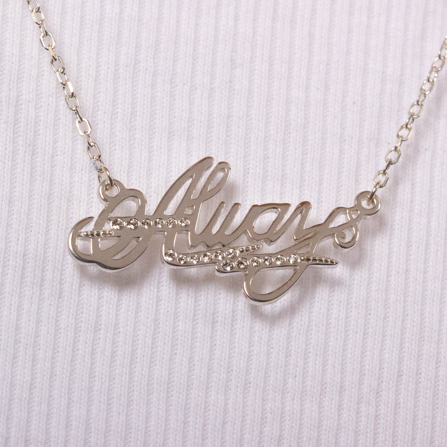 Harry Potter Always Necklace - Sterling Silver With Crystals