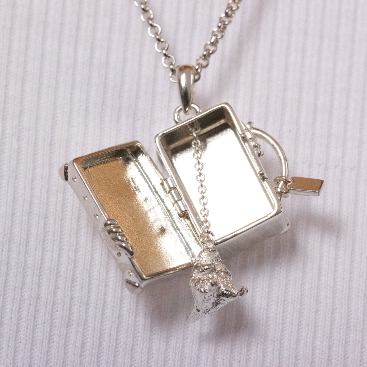 Fantastic Beasts Newt Scamander Suitcase Locket with Niffler Inside - Sterling Silver