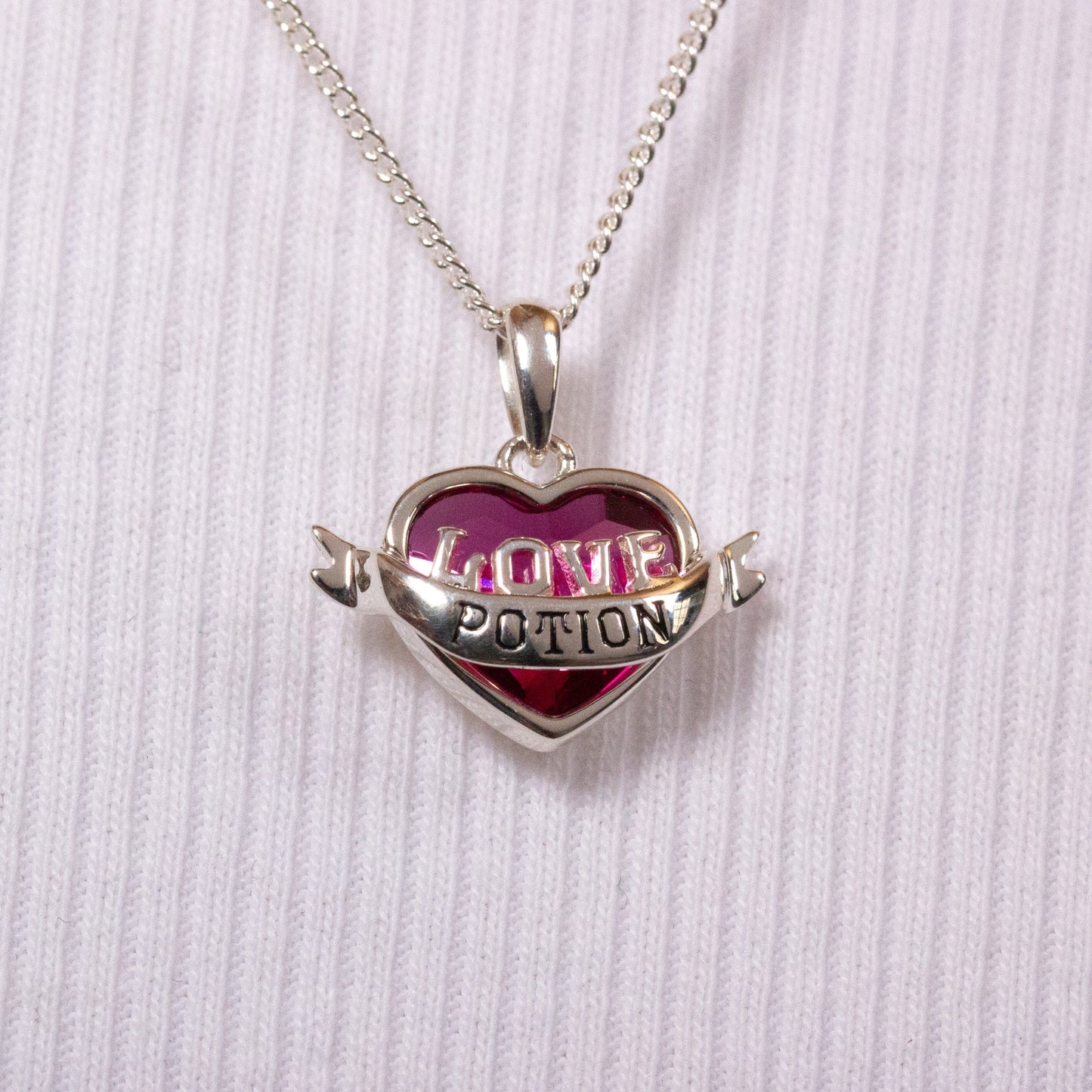 Harry Potter Love Potion Necklace - Sterling Silver With Crystals