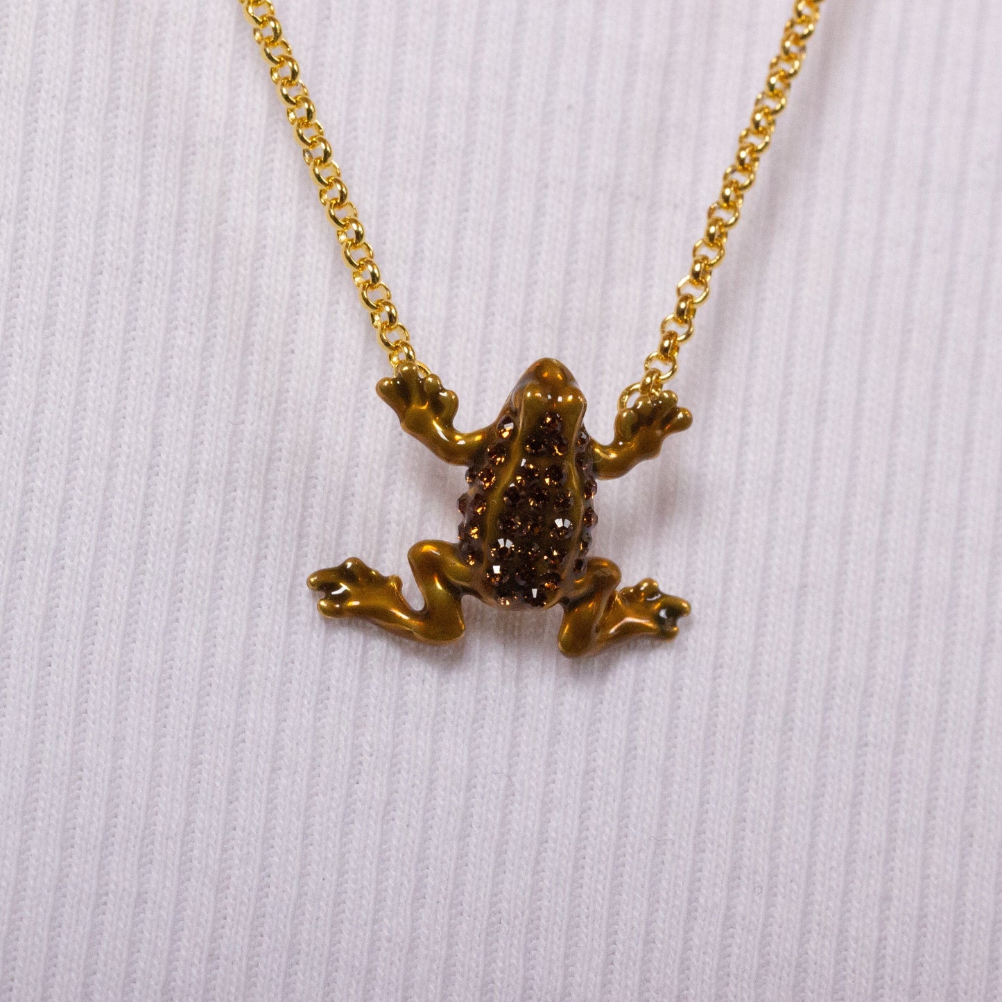 Harry Potter Chocolate Frog Necklace - Sterling Silver With Crystals