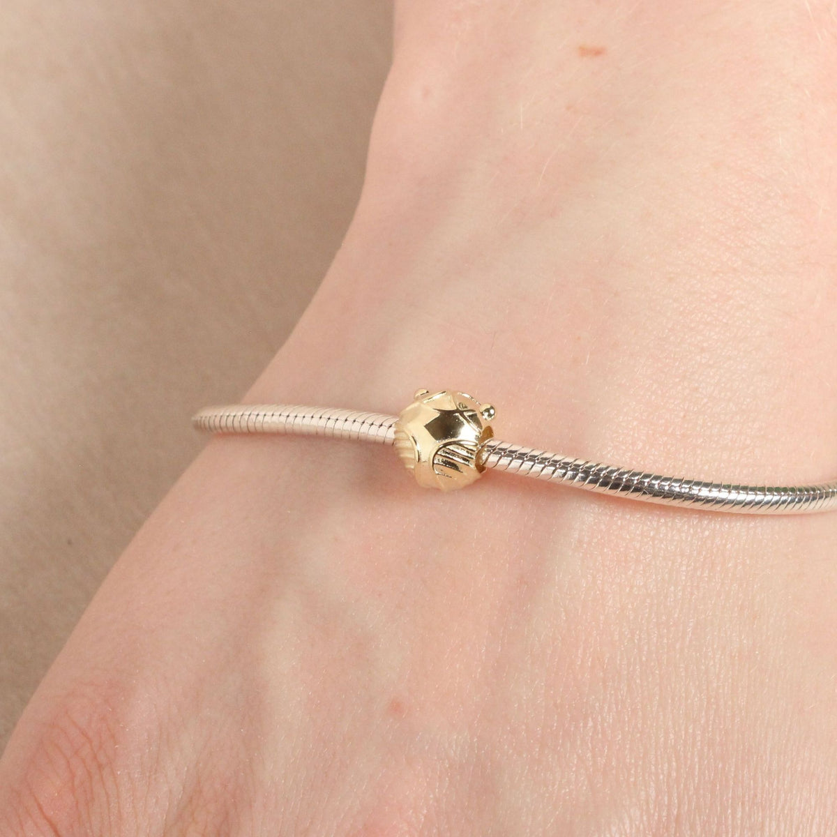 Harry Potter Gold Golden Snitch Spacer Bead - Sterling Silver