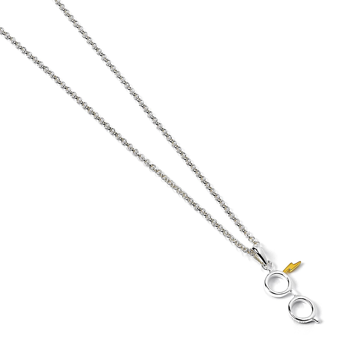 Harry Potter Glasses And Lightning Bolt Scar Necklace - Sterling Silver