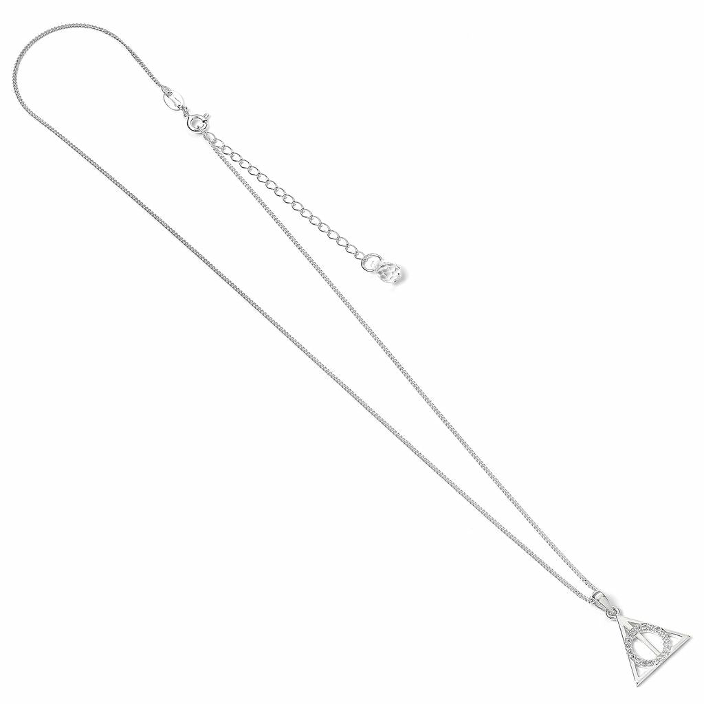 Harry Potter Deathly Hallows Necklace - Sterling Silver With Crystals