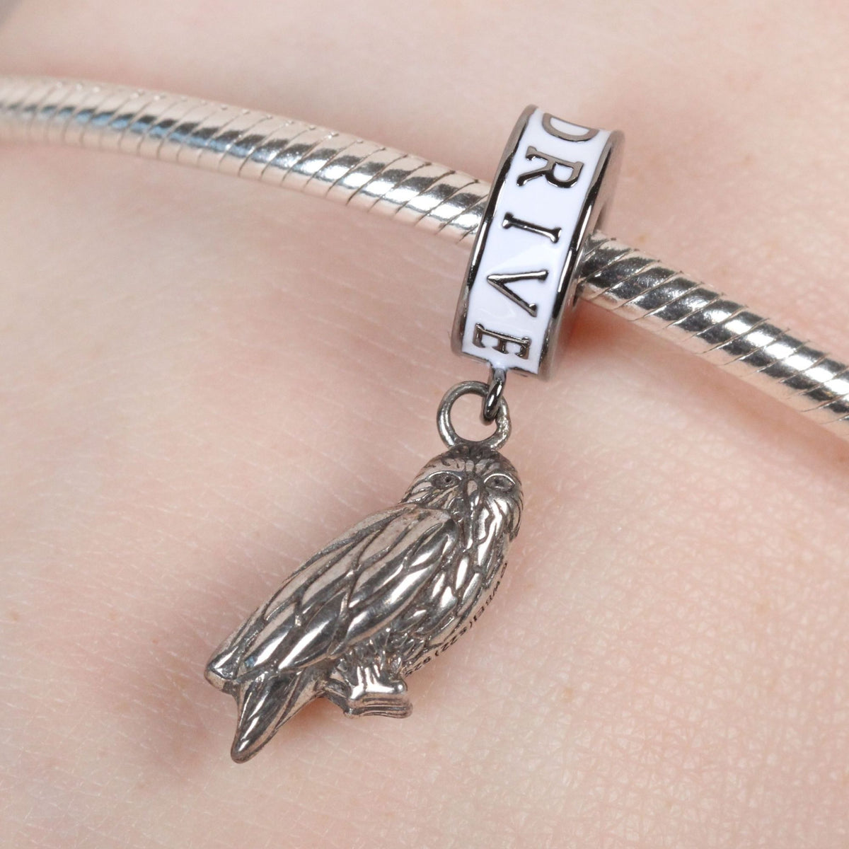 Harry Potter Hedwig Owl The Owl And Privet Drive Slider Charm - Sterling Silver