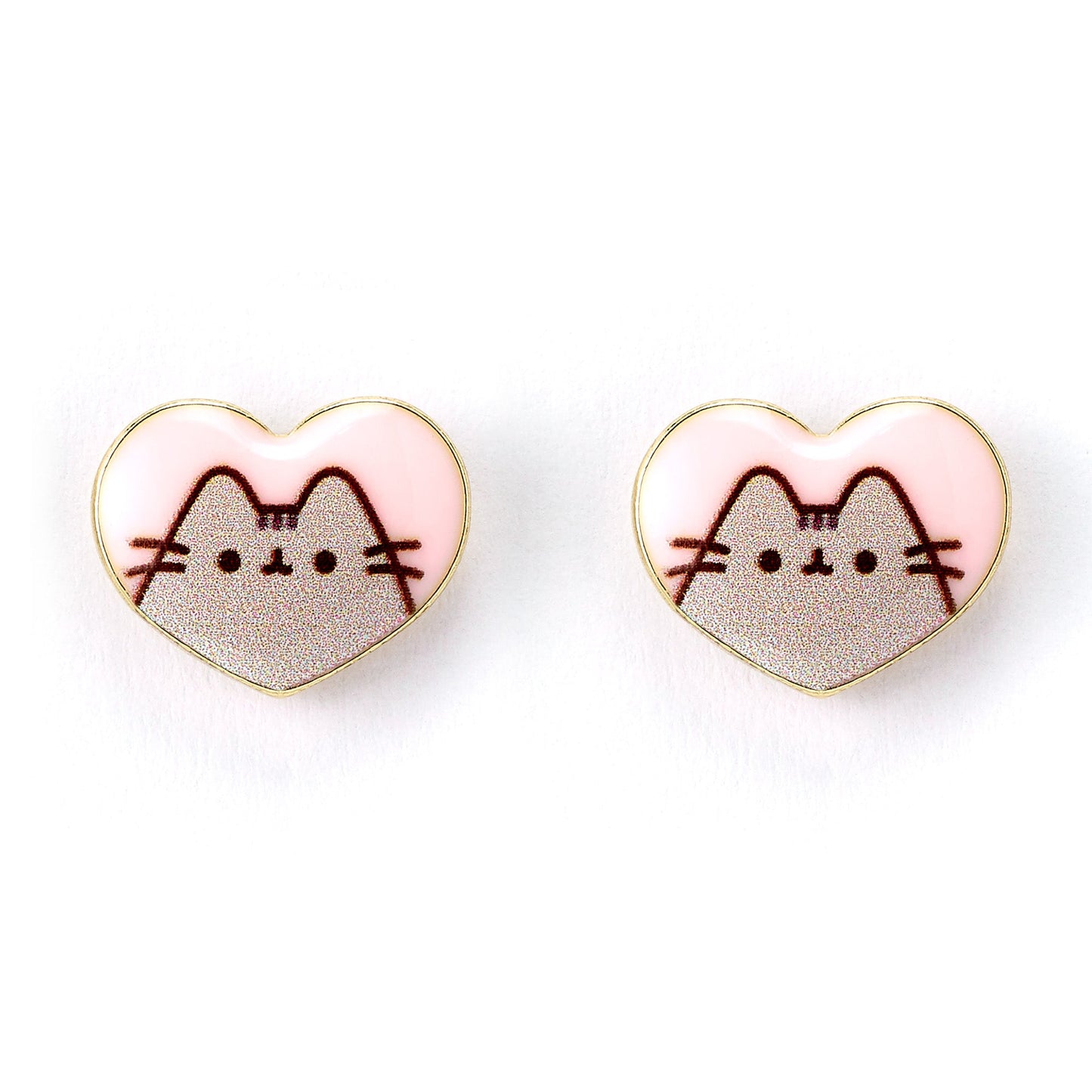 Pusheen The Cat Heart Stud Earrings