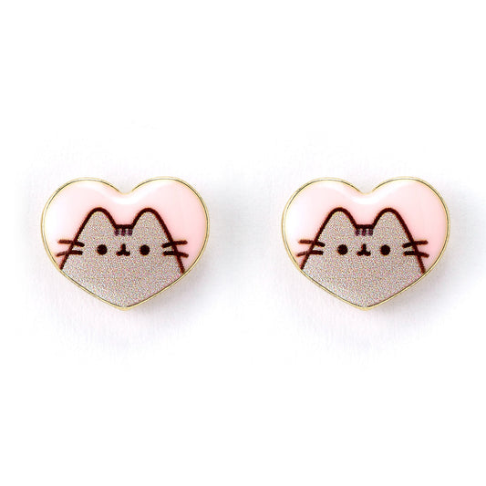 Pusheen The Cat Heart Stud Earrings