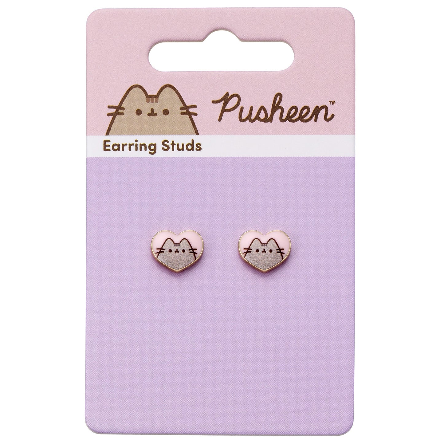 Pusheen The Cat Heart Stud Earrings
