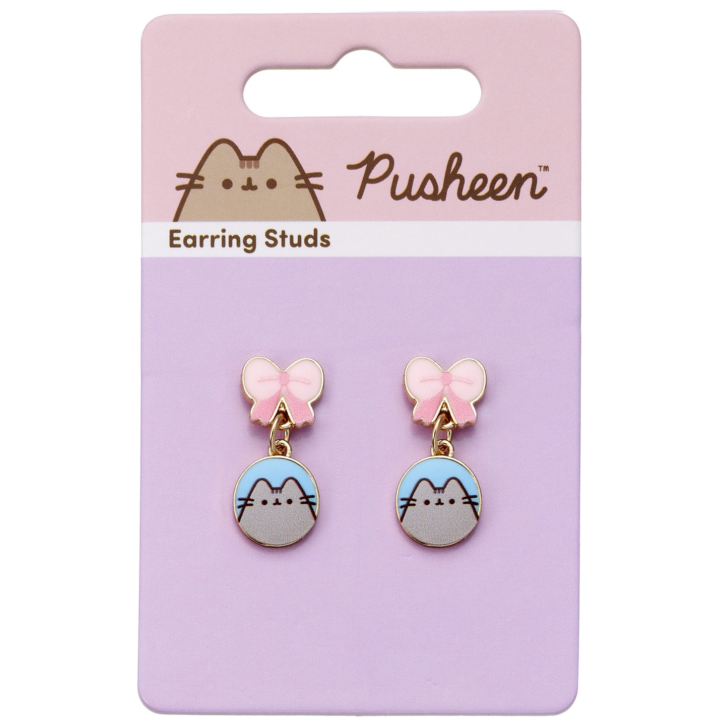Pusheen The Cat Pink Bow Drop Earrings