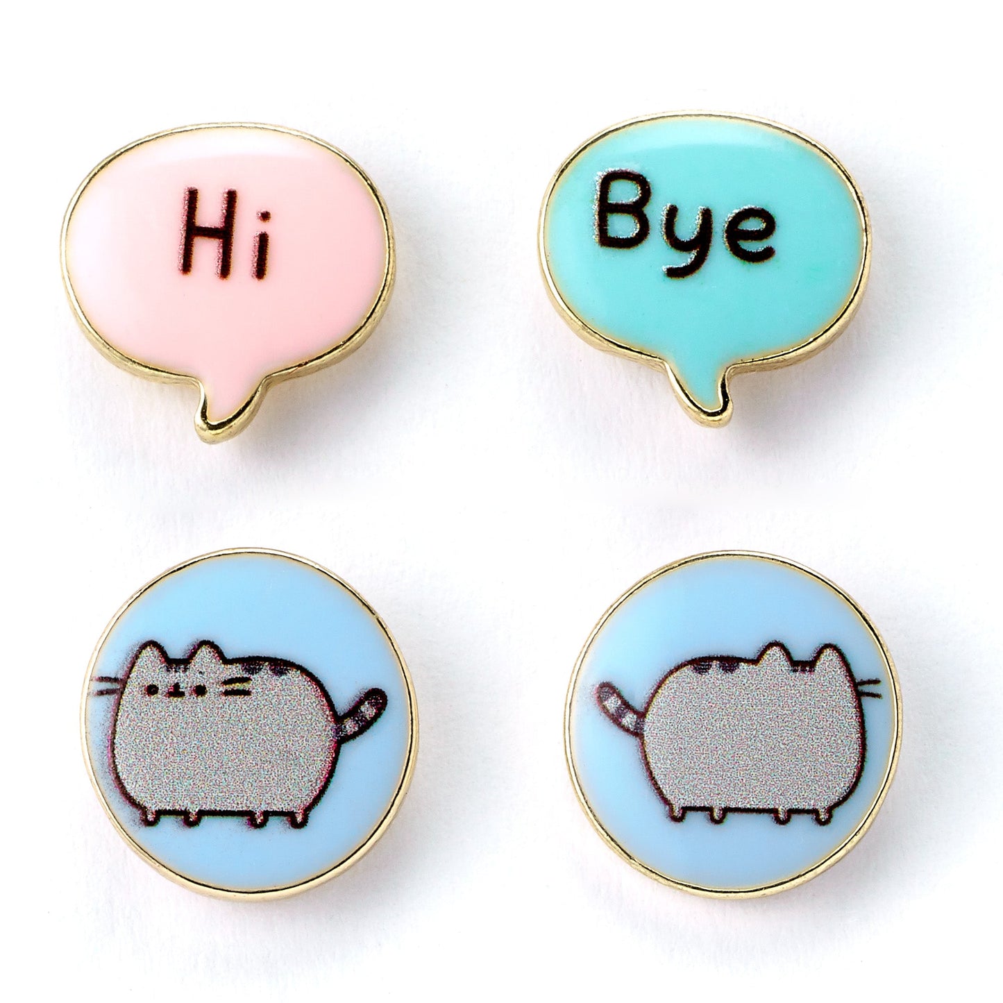 Pusheen The Cat "Hi , Bye" Stud Earring Set