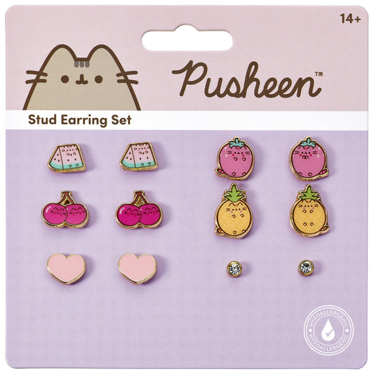 Pusheen The Cat Fruits Themed Stud Earring Set