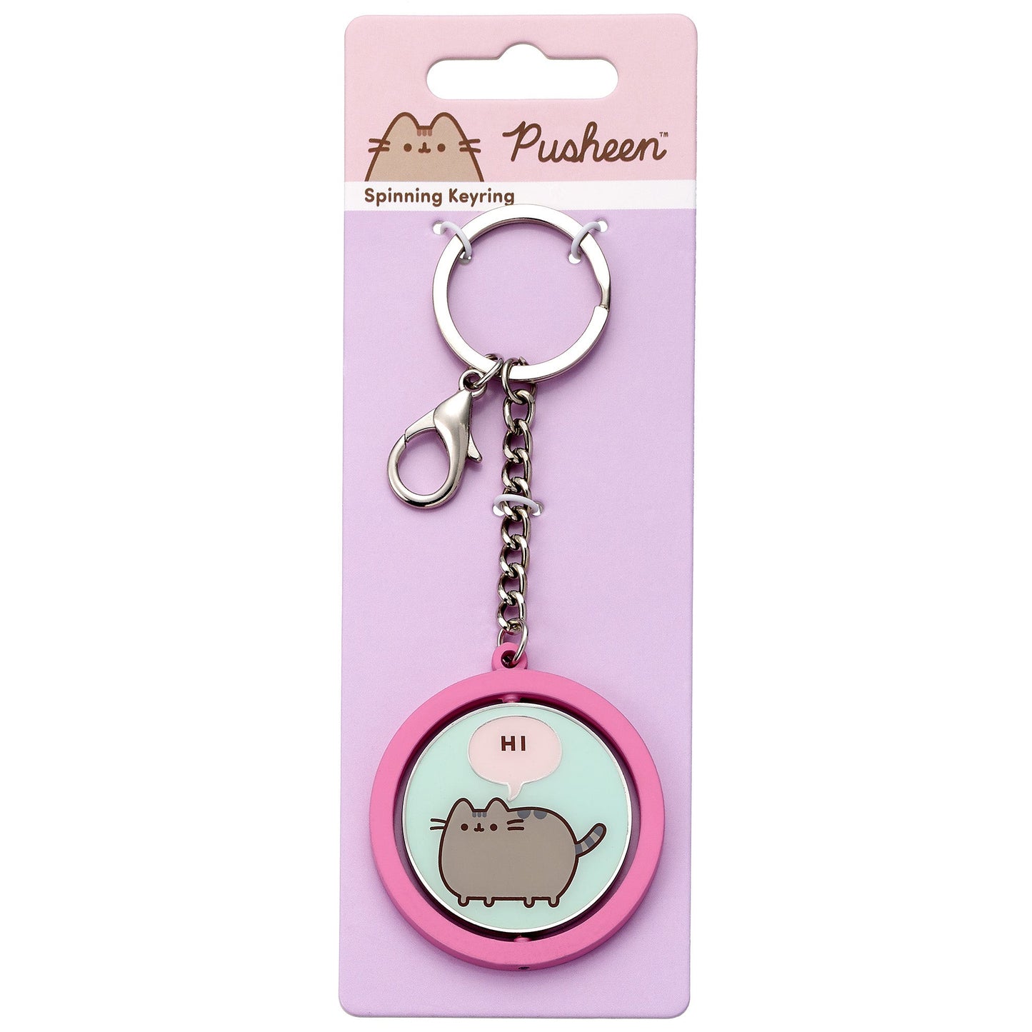 Pusheen The Cat "Hi , Bye" Spinning Keyring