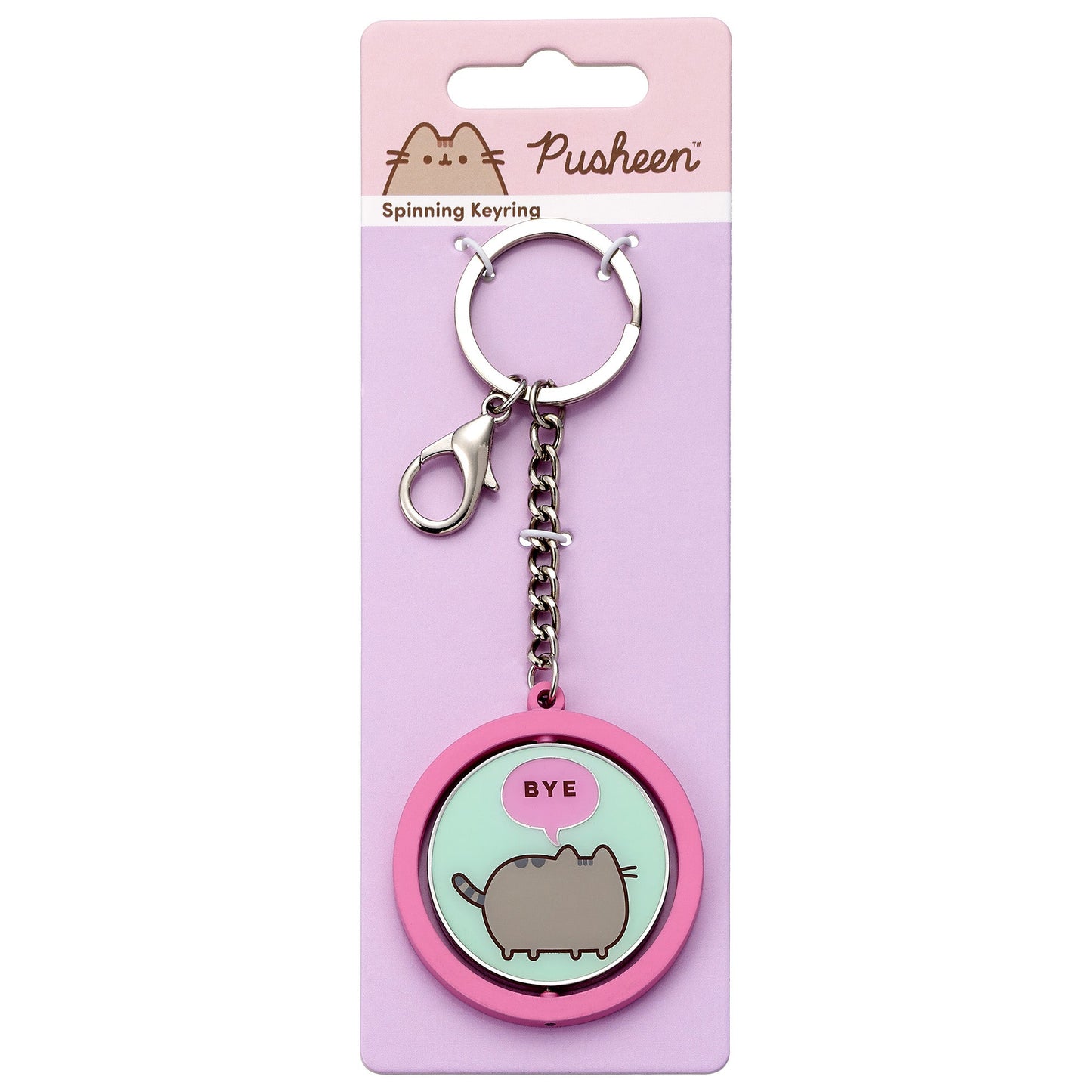 Pusheen The Cat "Hi , Bye" Spinning Keyring