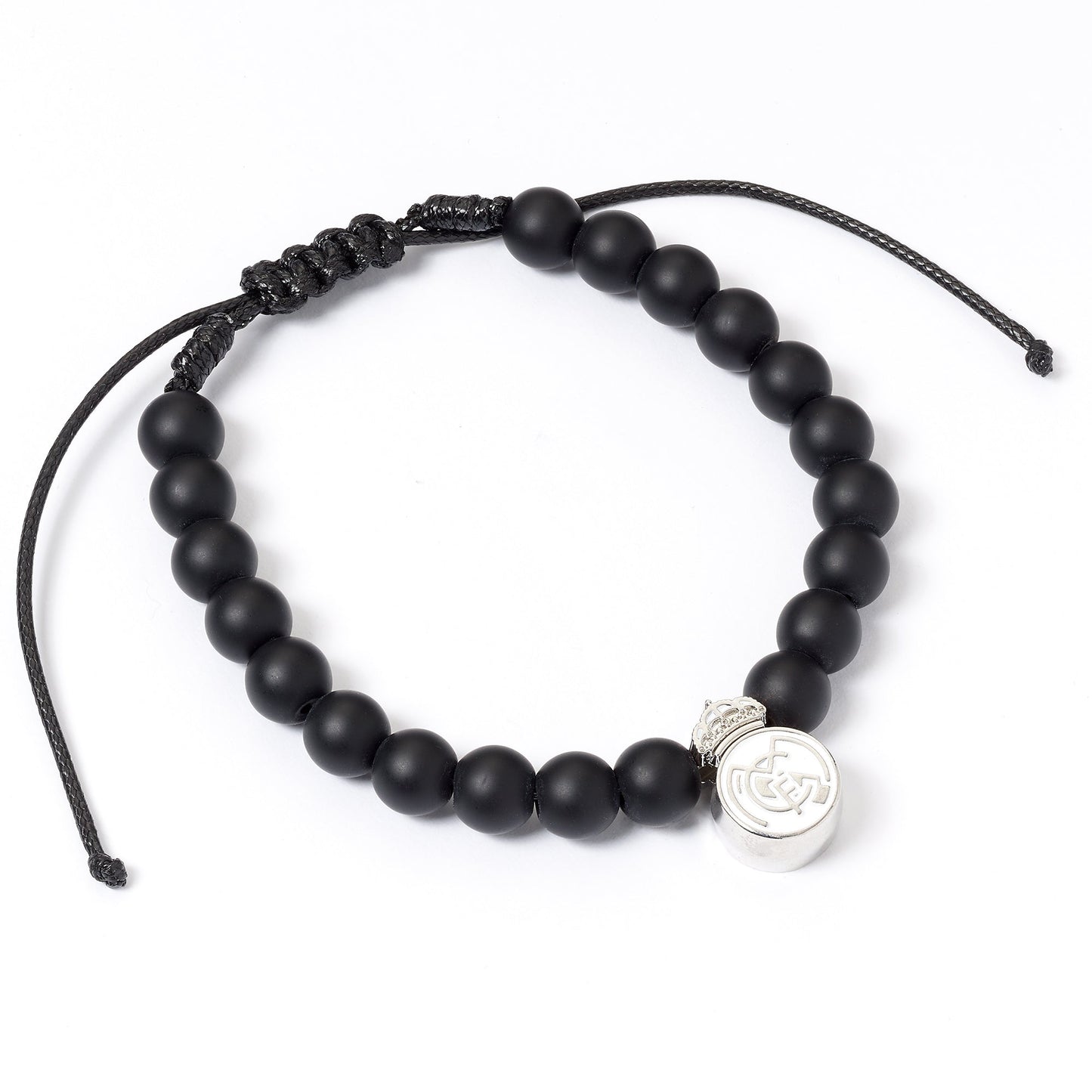 Real Madrid Football Club Crest Black Beaded Bracelet