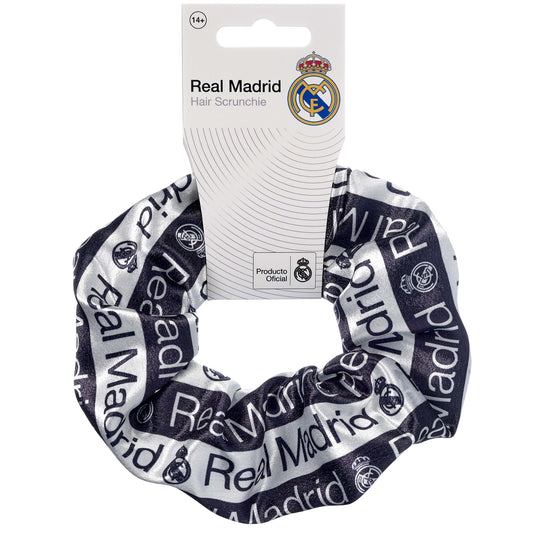 Real Madrid Football Club Black And White Logo Hair Scrunchie
