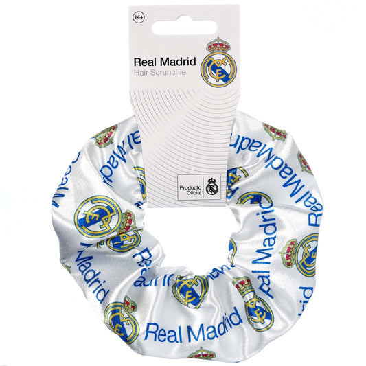 Real Madrid Football Club Blue And Yellow Logo Hair Scrunchie