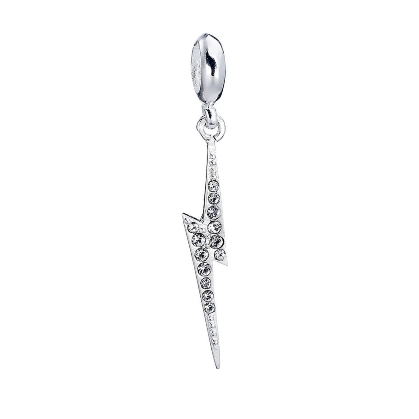 Harry Potter Lightning Bolt Charm - Sterling Silver With Crystals