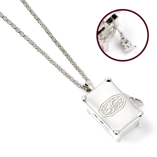 Fantastic Beasts Newt Scamander Suitcase Locket with Niffler Inside - Sterling Silver