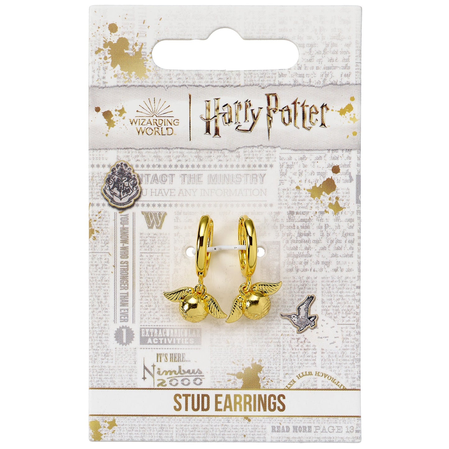 Harry Potter Gold Golden Snitch Huggie Earrings