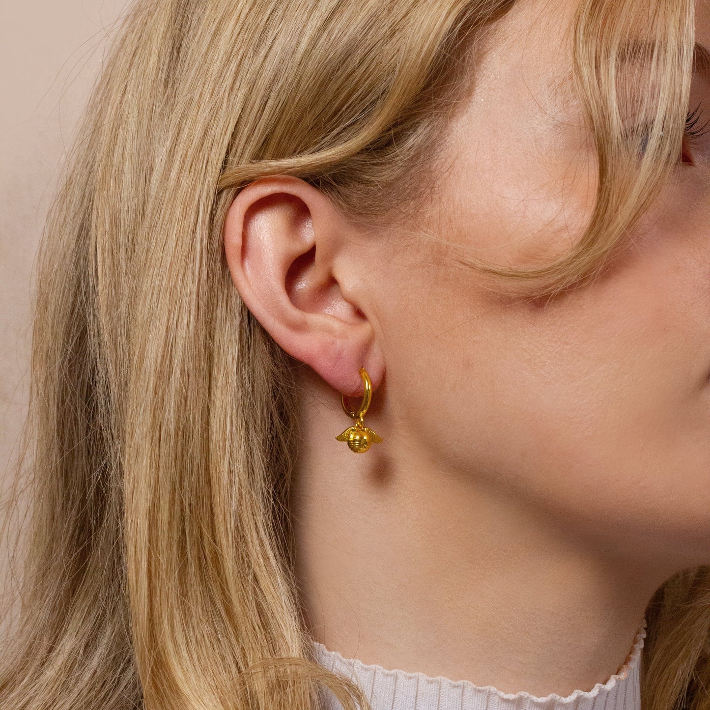 Harry Potter Gold Golden Snitch Huggie Earrings