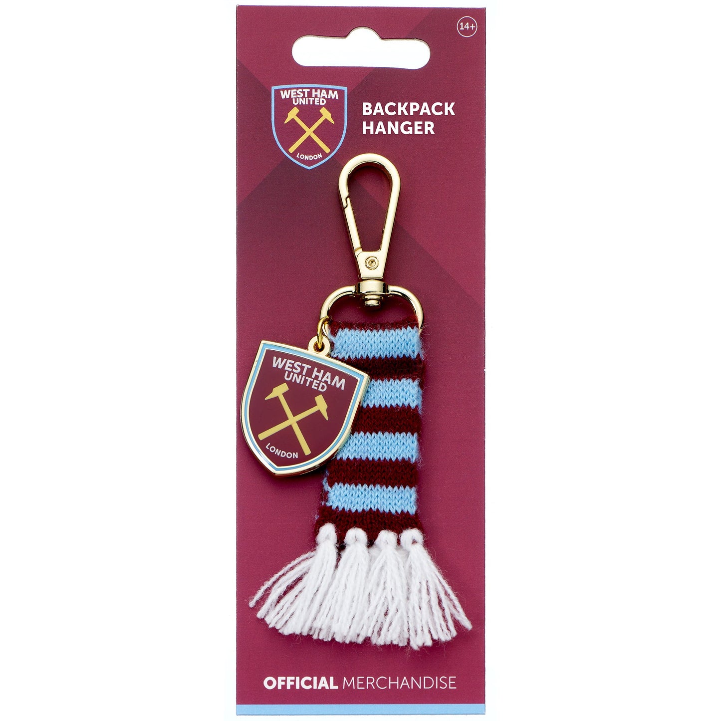 West Ham Football Club Scarf And Crest Back Pack Hanger