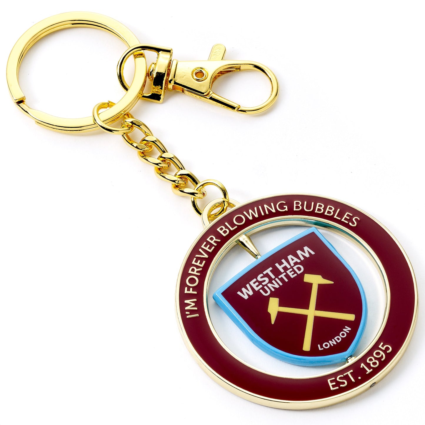 West Ham Football Club Spinning "I'm Forever Blowing Bubbles" Keyring