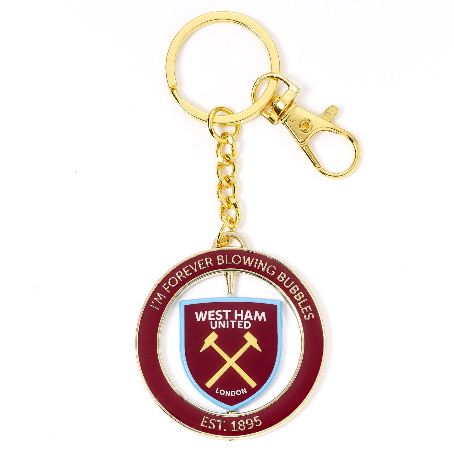 West Ham Football Club Spinning "I'm Forever Blowing Bubbles" Keyring