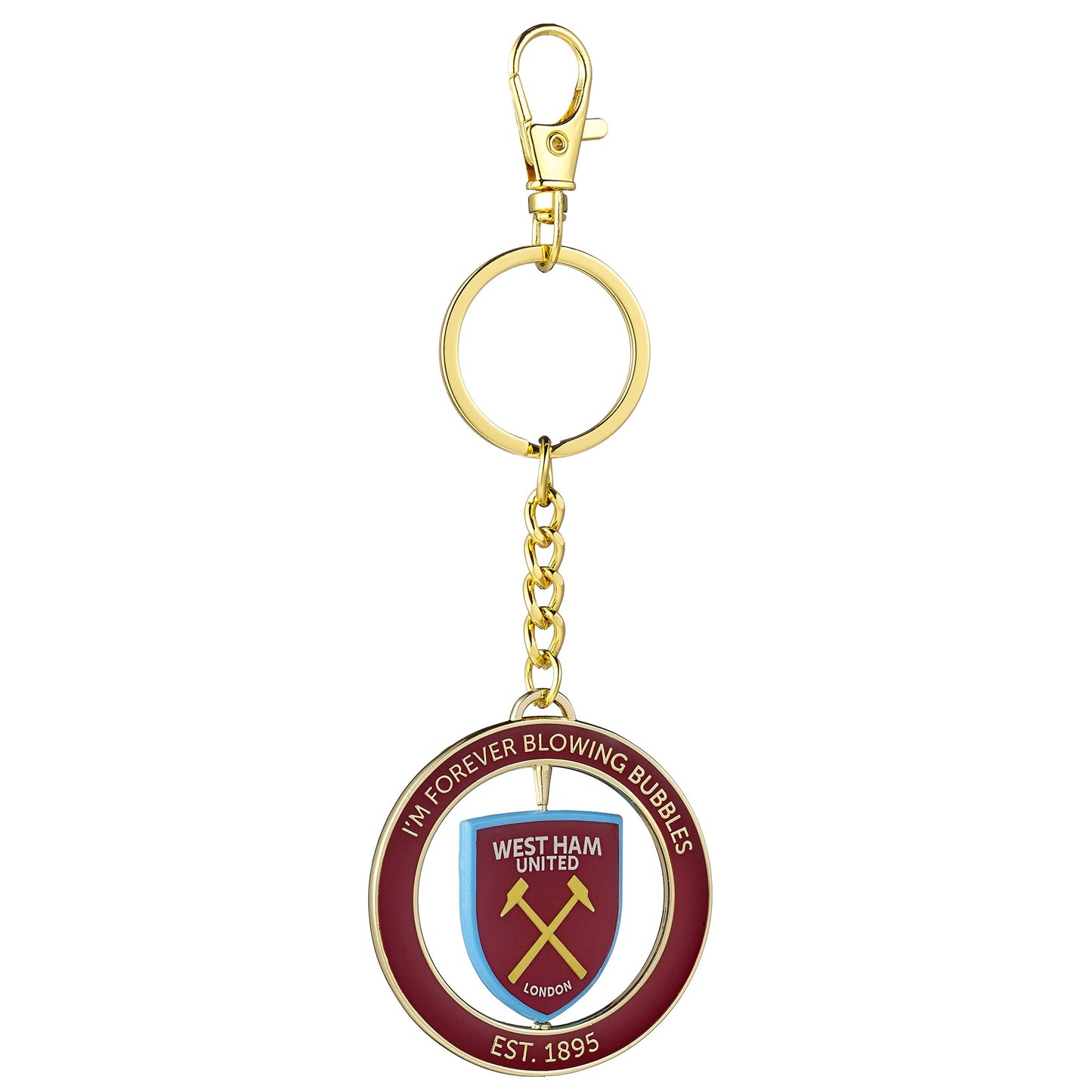 West Ham Football Club Spinning "I'm Forever Blowing Bubbles" Keyring