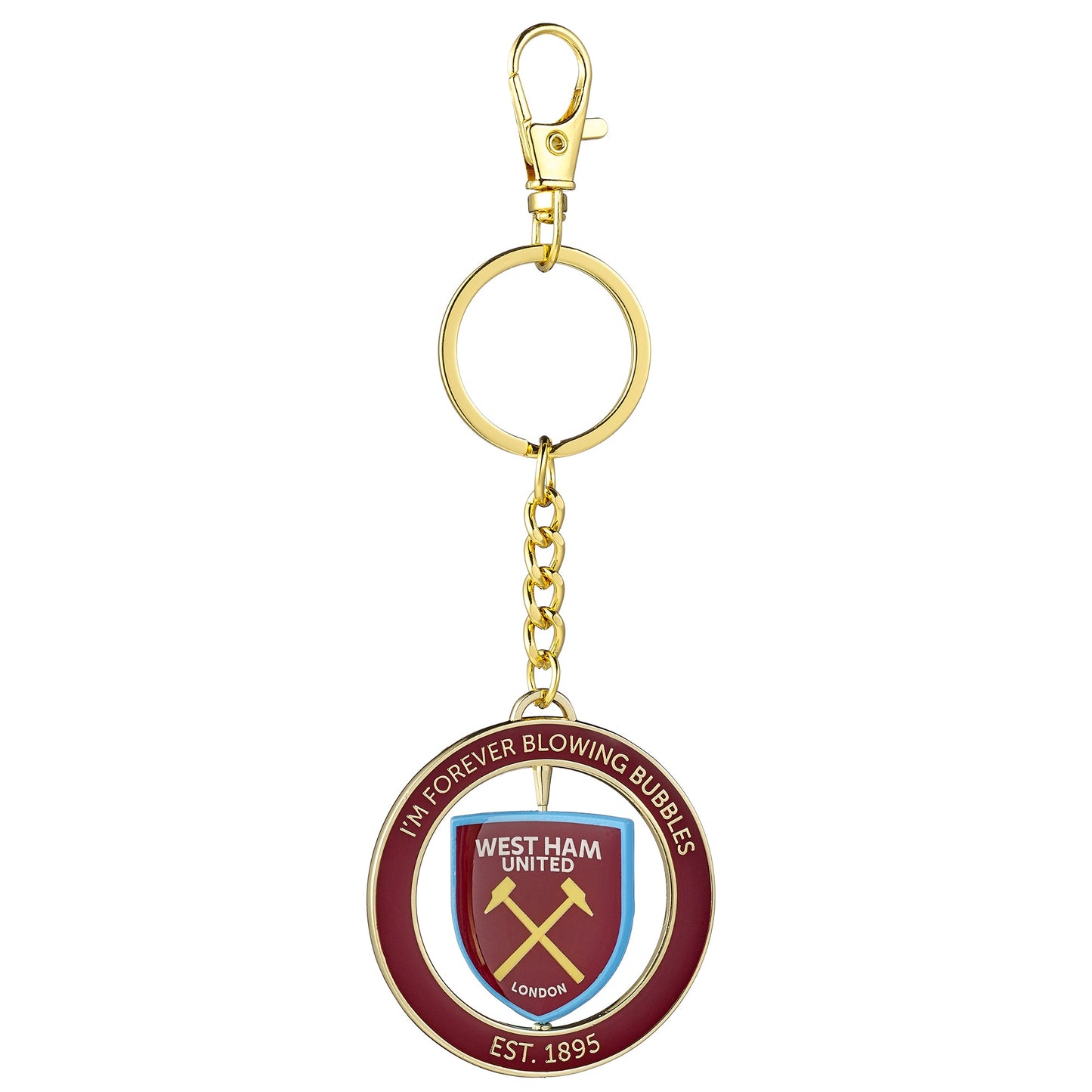 West Ham Football Club Spinning "I'm Forever Blowing Bubbles" Keyring