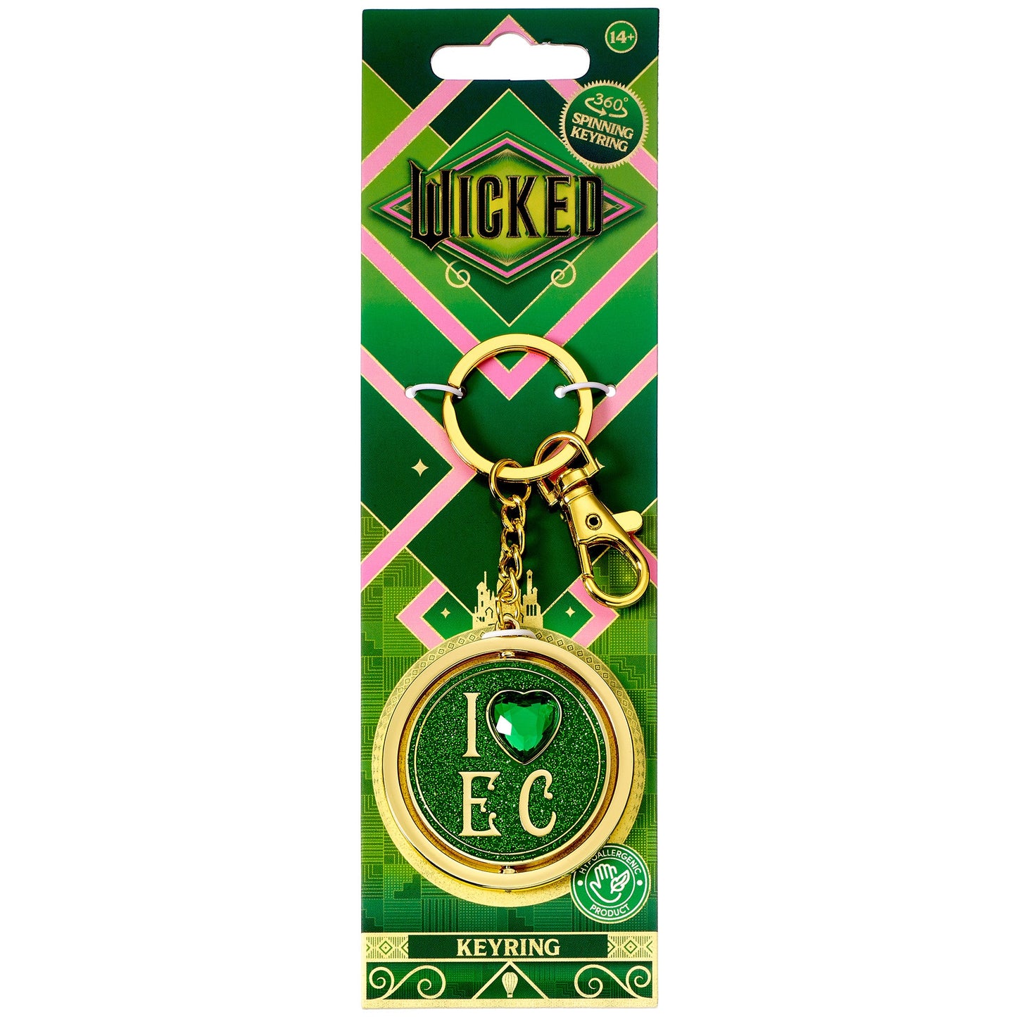 Wicked "I Love Emerald City" Spinning Keyring