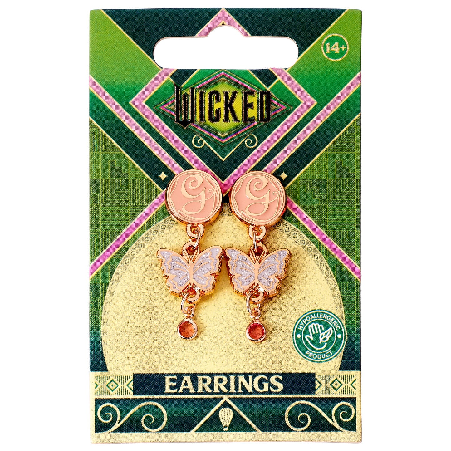Wicked Glinda Butterfly Drop Earrings
