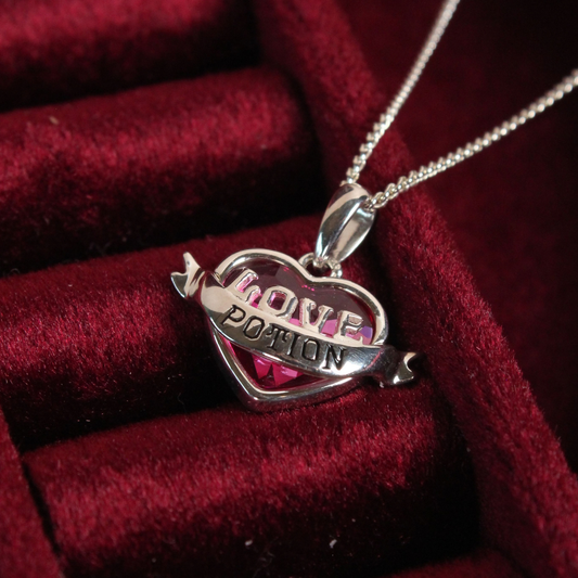 Harry Potter Love Potion Necklace - Sterling Silver With Crystals