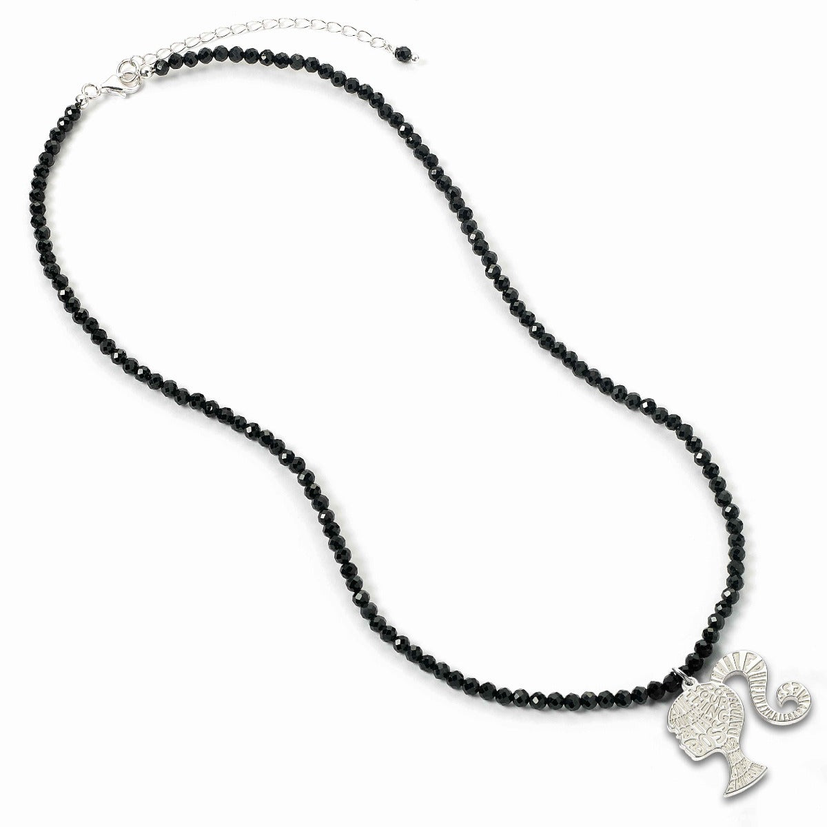 Barbie Silhouette Black Onyx Crystal Necklace - Sterling Silver