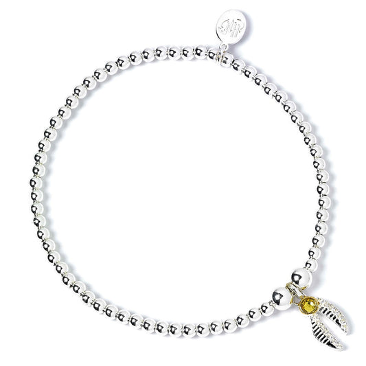 Harry Potter Golden Snitch Ball Bead Bracelet - Sterling Silver