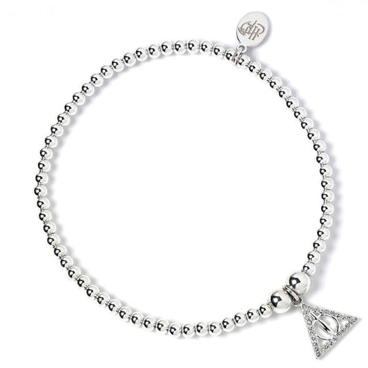 Harry Potter Deathly Hallows Ball Bead Bracelet - Sterling Silver With Crystals