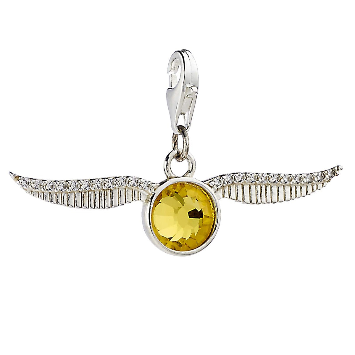 Harry Potter Golden Snitch Charm - Sterling Silver With Crystals
