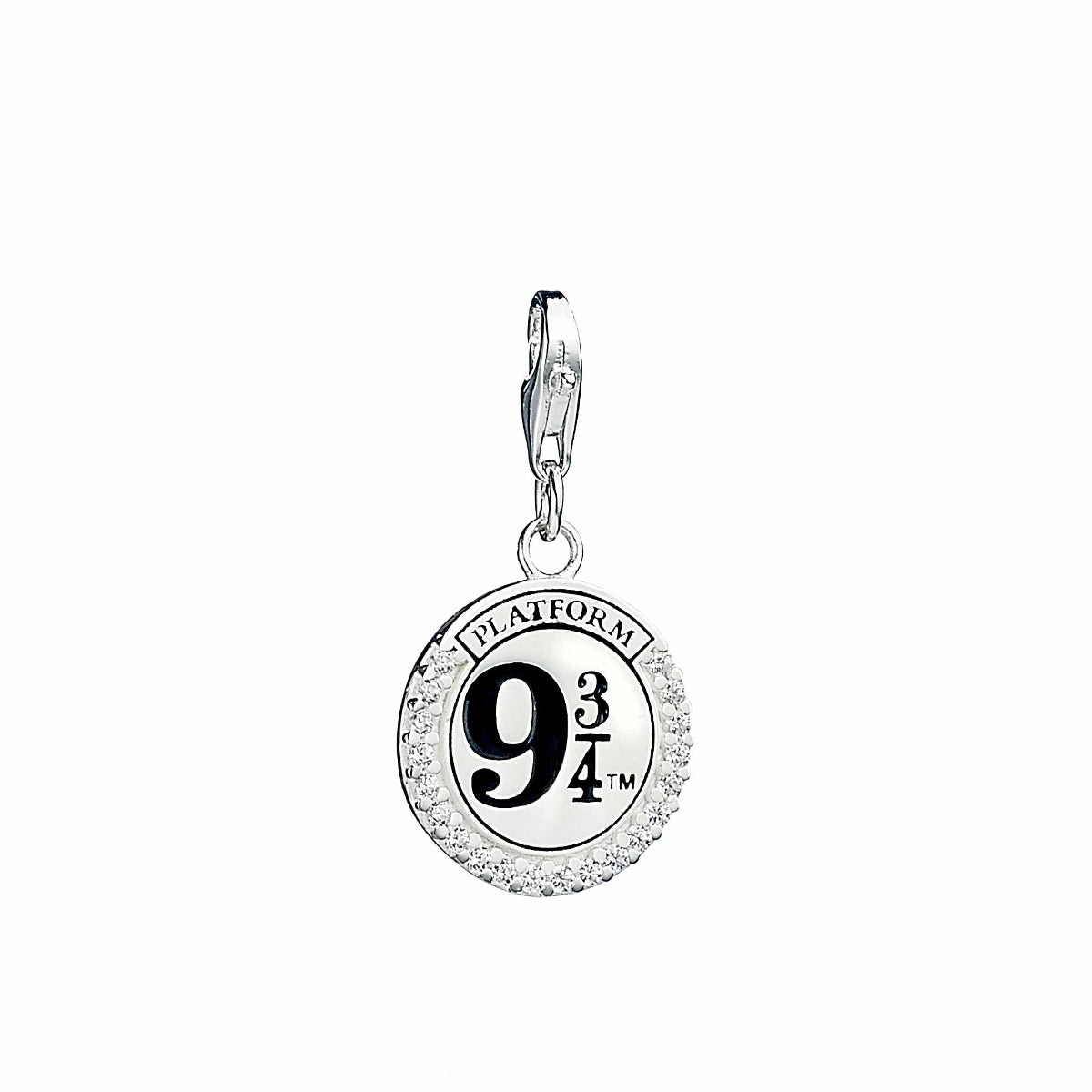 Harry Potter Platform 9 ¾ Charm - Sterling Silver With Crystals