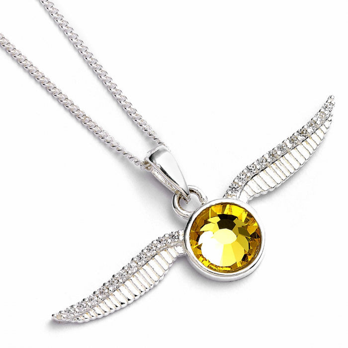 Harry Potter Golden Snitch Necklace - Sterling Silver With Crystals