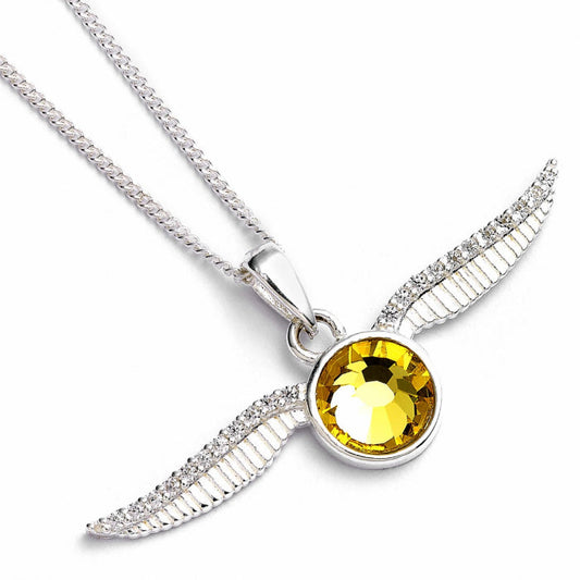 Harry Potter Golden Snitch Necklace - Sterling Silver With Crystals