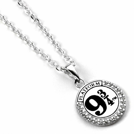 Harry Potter Platform 9 ¾ Necklace With Crystals - Sterling Silver