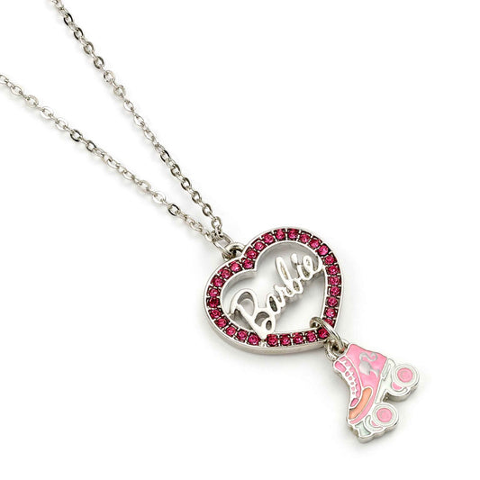 Barbie Crystal Heart And Roller Skate Necklace