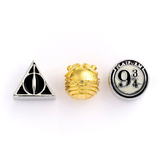 Harry Potter Charm Set - Deathly Hallows, Golden Snitch, Platform 9 ¾