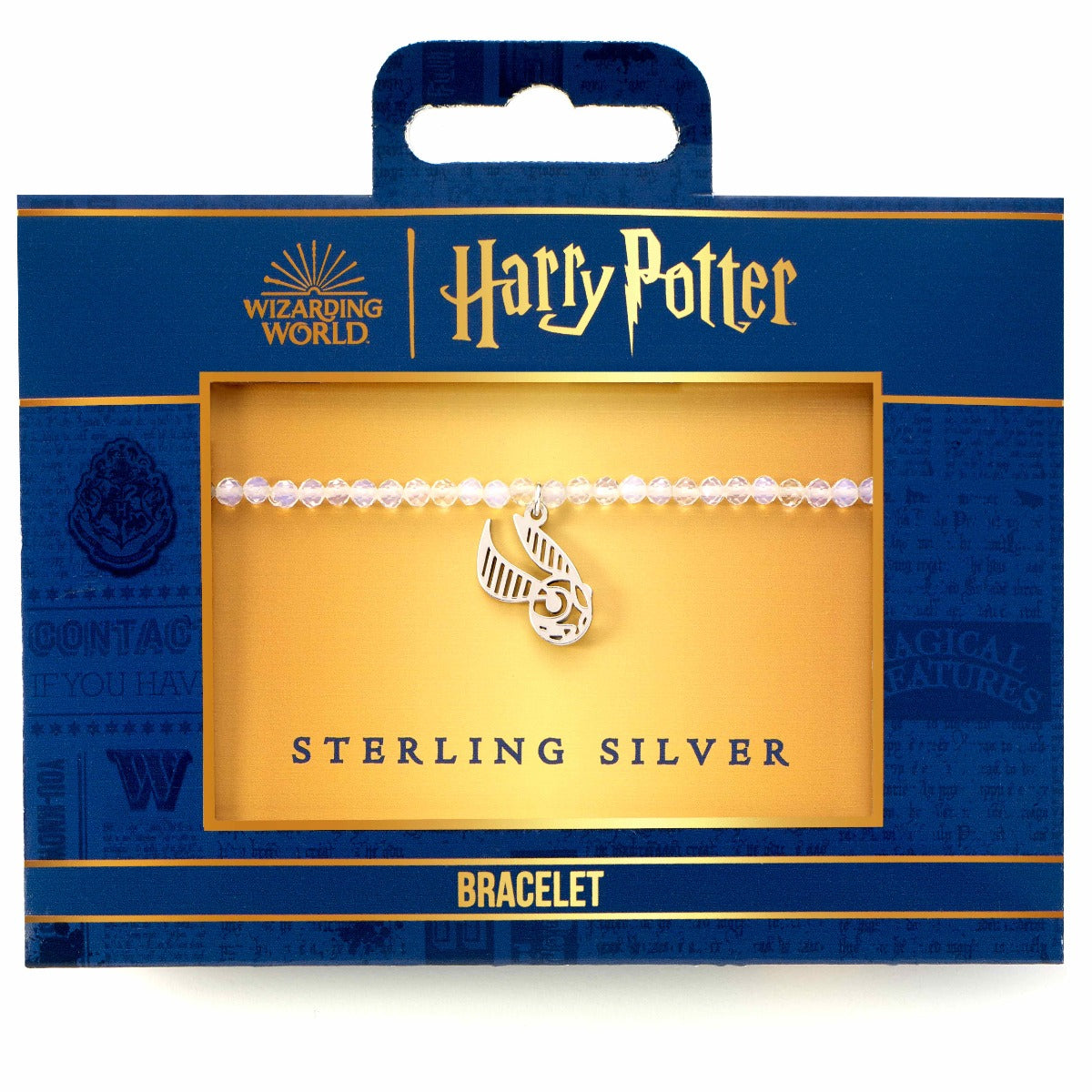 Harry Potter Golden Snitch Opal Crystal Bracelet - Sterling Silver
