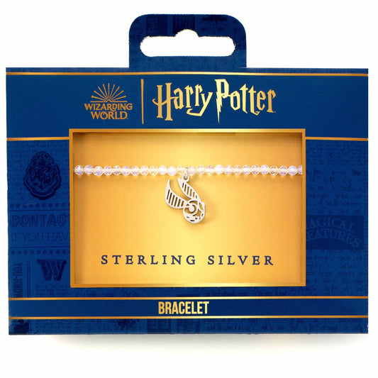 Harry Potter Golden Snitch Opal Crystal Bracelet - Sterling Silver