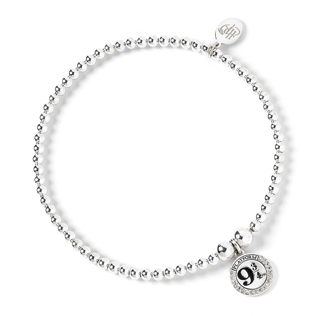 Harry Potter Platform 9 ¾ Ball Bead Bracelet - Sterling Silver With Crystals